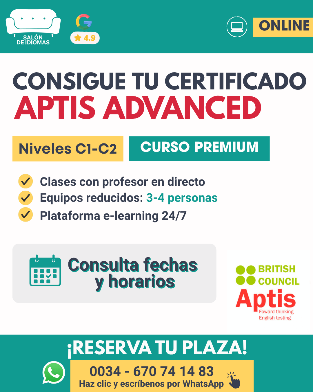 Curso Aptis Advanced online
